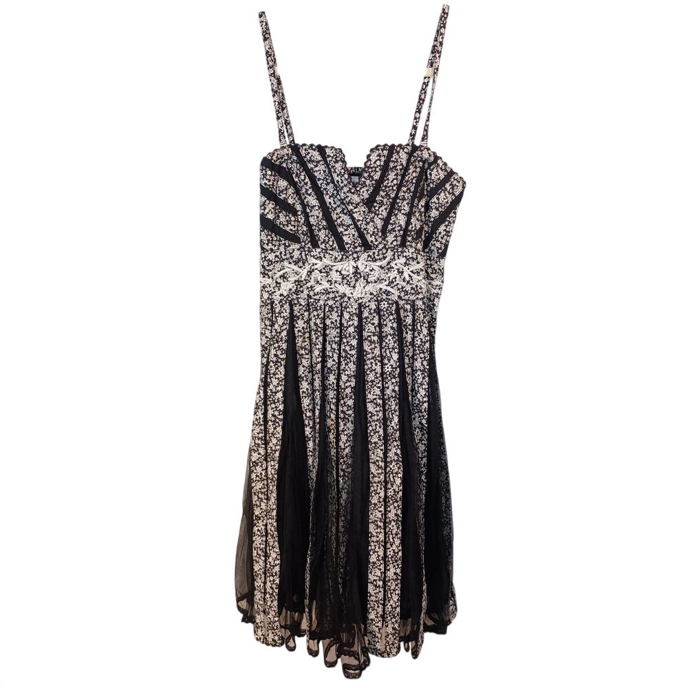 Pura Vida black and white flowered dress‎ SKUW099